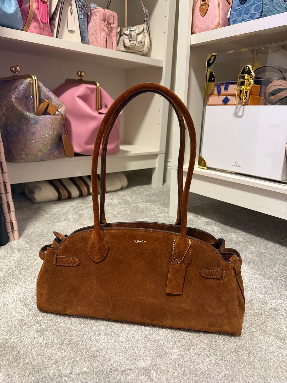 Coach Empire 34 Warm Brown Suede